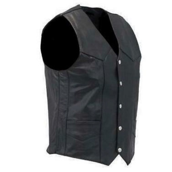 MEN CLASSIC BIKER CONCEALED CARRY LEATHER VEST - Picture 3 of 5